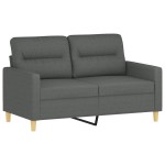 vidaXL Canapea cu 2 locuri, gri închis, 120 cm, material textil
