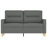 vidaXL Canapea cu 2 locuri, gri închis, 120 cm, material textil