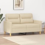 vidaXL Canapea cu 2 locuri, crem, 120 cm, material textil