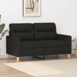 vidaXL Canapea cu 2 locuri, negru, 120 cm, material textil vidaXL Canapea cu 2 locuri, negru, 120 cm, material textil