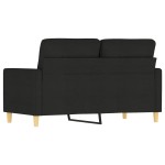 vidaXL Canapea cu 2 locuri, negru, 120 cm, material textil vidaXL Canapea cu 2 locuri, negru, 120 cm, material textil