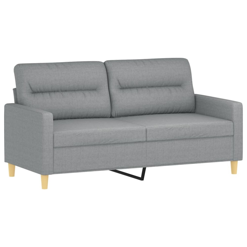 vidaXL Canapea cu 2 locuri, gri deschis, 140 cm, material textil