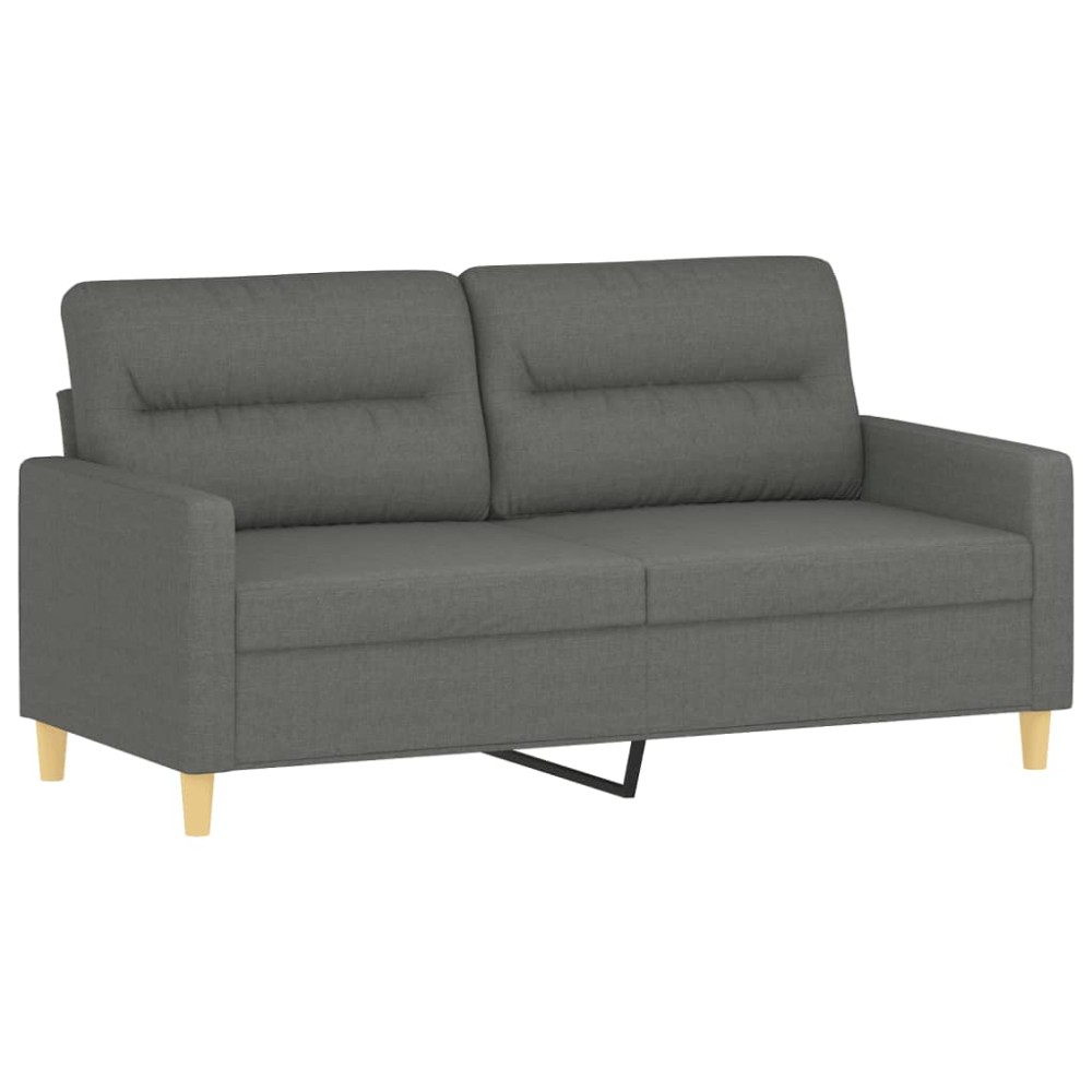 vidaXL Canapea cu 2 locuri, gri închis, 140 cm, material textil