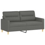vidaXL Canapea cu 2 locuri, gri închis, 140 cm, material textil