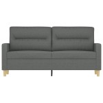 vidaXL Canapea cu 2 locuri, gri închis, 140 cm, material textil