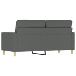 vidaXL Canapea cu 2 locuri, gri închis, 140 cm, material textil