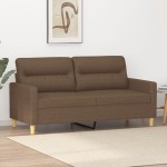vidaXL Canapea cu 2 locuri, maro, 140 cm, material textil vidaXL Canapea cu 2 locuri, maro, 140 cm, material textil