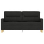 vidaXL Canapea cu 2 locuri, negru, 140 cm, material textil