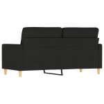 vidaXL Canapea cu 2 locuri, negru, 140 cm, material textil