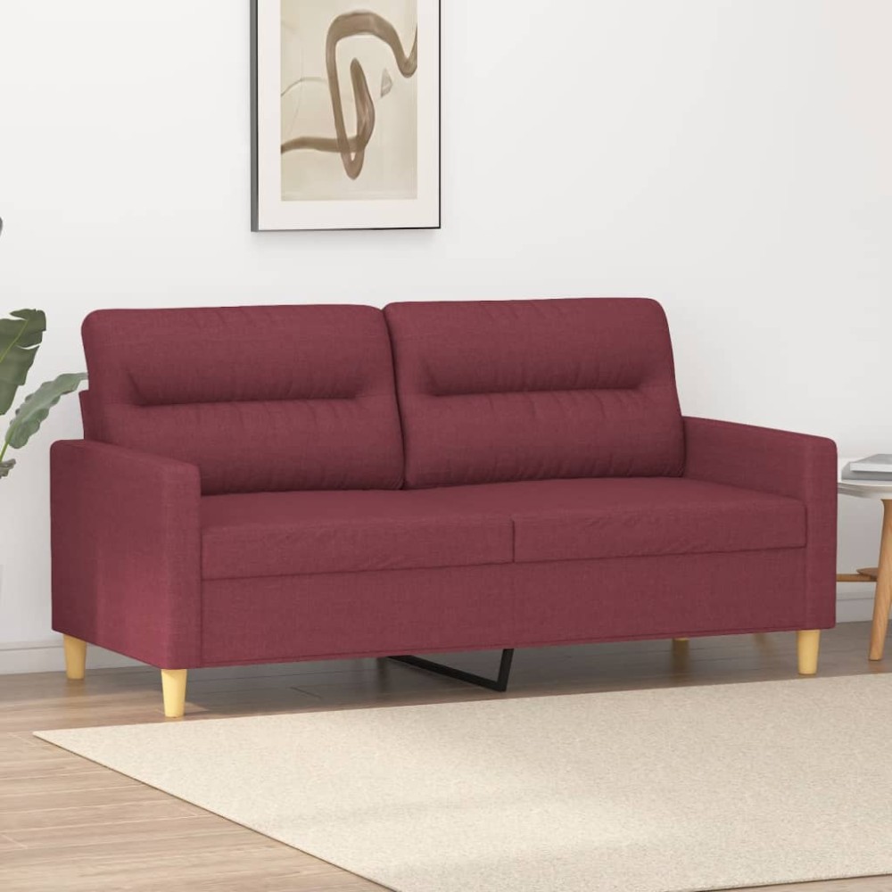vidaXL Canapea cu 2 locuri, roșu vin, 140 cm, material textil