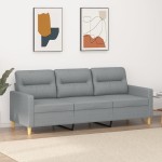 vidaXL Canapea cu 3 locuri, gri deschis, material 180CM textil vidaXL Canapea cu 3 locuri, gri deschis, material 180CM textil