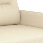vidaXL Canapea cu 3 locuri, crem, 180 cm, material textil vidaXL Canapea cu 3 locuri, crem, 180 cm, material textil