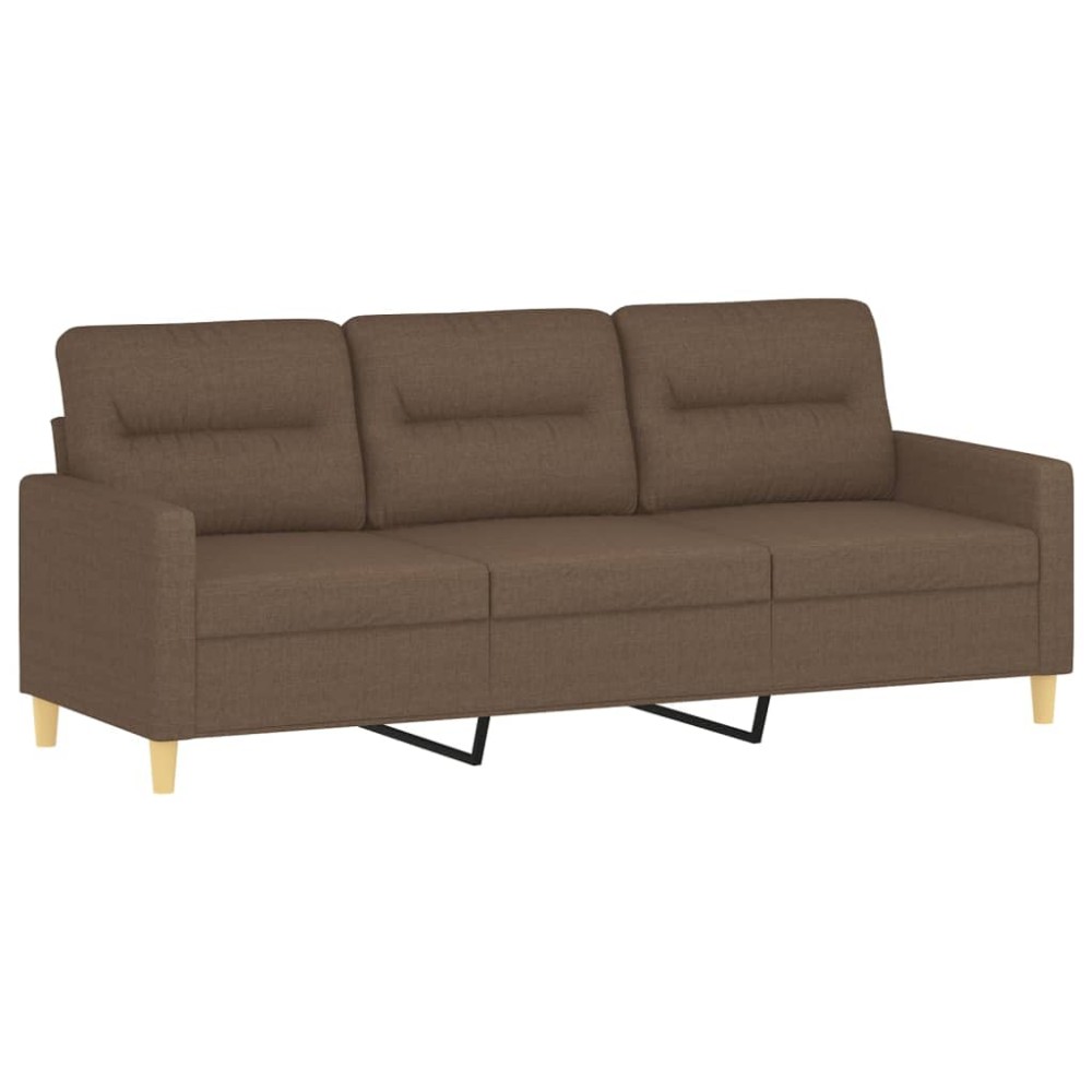 vidaXL Canapea cu 3 locuri, maro, 180 cm, material textil
