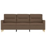 vidaXL Canapea cu 3 locuri, maro, 180 cm, material textil vidaXL Canapea cu 3 locuri, maro, 180 cm, material textil
