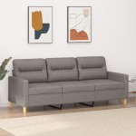 vidaXL Canapea cu 3 locuri, taupe, 180 cm, material textil vidaXL Canapea cu 3 locuri, taupe, 180 cm, material textil