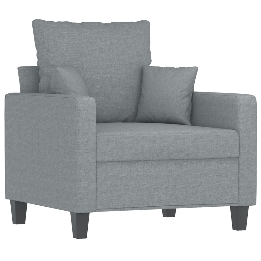 vidaXL Fotoliu canapea, gri deschis, 60 cm, material textil
