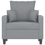 vidaXL Fotoliu canapea, gri deschis, 60 cm, material textil
