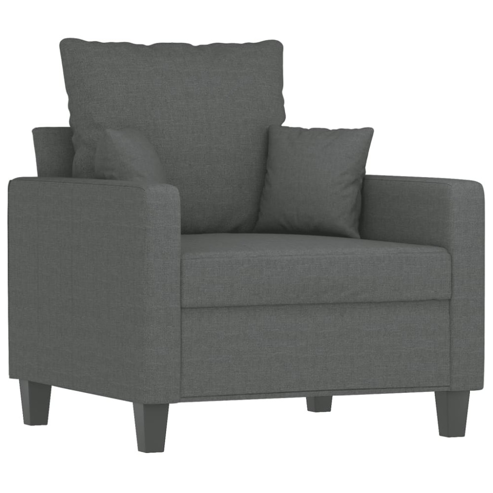 vidaXL Fotoliu canapea, gri închis, 60 cm, material textil