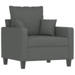 vidaXL Fotoliu canapea, gri închis, 60 cm, material textil