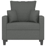 vidaXL Fotoliu canapea, gri închis, 60 cm, material textil