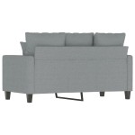 vidaXL Canapea cu 2 locuri, gri deschis, 120 cm, material textil