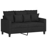 vidaXL Canapea cu 2 locuri, negru, 120 cm, material textil