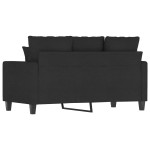 vidaXL Canapea cu 2 locuri, negru, 120 cm, material textil