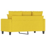 vidaXL Canapea cu 2 locuri, galben deschis, 120 cm, material textil
