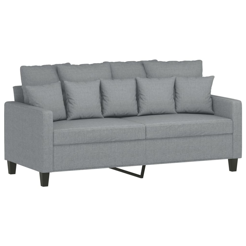vidaXL Canapea cu 2 locuri, gri deschis, 140 cm, material textil