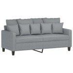 vidaXL Canapea cu 2 locuri, gri deschis, 140 cm, material textil vidaXL Canapea cu 2 locuri, gri deschis, 140 cm, material textil