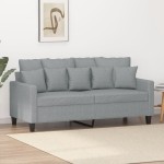 vidaXL Canapea cu 2 locuri, gri deschis, 140 cm, material textil vidaXL Canapea cu 2 locuri, gri deschis, 140 cm, material textil