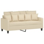 vidaXL Canapea cu 2 locuri, crem, 140 cm, material textil vidaXL Canapea cu 2 locuri, crem, 140 cm, material textil