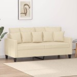 vidaXL Canapea cu 2 locuri, crem, 140 cm, material textil vidaXL Canapea cu 2 locuri, crem, 140 cm, material textil