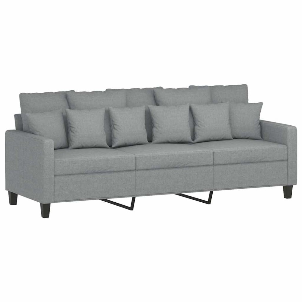 vidaXL Canapea cu 3 locuri, gri deschis, material 180CM textil