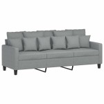vidaXL Canapea cu 3 locuri, gri deschis, material 180CM textil vidaXL Canapea cu 3 locuri, gri deschis, material 180CM textil