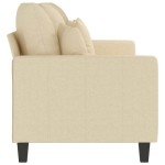 vidaXL Canapea cu 3 locuri, crem, 180 cm, material textil vidaXL Canapea cu 3 locuri, crem, 180 cm, material textil