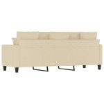 vidaXL Canapea cu 3 locuri, crem, 180 cm, material textil vidaXL Canapea cu 3 locuri, crem, 180 cm, material textil
