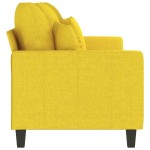 vidaXL Canapea cu 3 locuri, galben deschis, 180 cm, material textil vidaXL Canapea cu 3 locuri, galben deschis, 180 cm, material textil