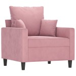 vidaXL Canapea de o persoană, Roz, 60 cm, catifea vidaXL Canapea de o persoană, Roz, 60 cm, catifea