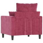 vidaXL Canapea de o persoană, roșu vin, 60 cm, catifea vidaXL Canapea de o persoană, roșu vin, 60 cm, catifea