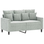 vidaXL Canapea cu 2 locuri, gri deschis, 120 cm, catifea