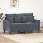 vidaXL Canapea cu 2 locuri, gri închis, 120 cm, catifea vidaXL Canapea cu 2 locuri, gri închis, 120 cm, catifea