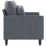 vidaXL Canapea cu 2 locuri, gri închis, 120 cm, catifea vidaXL Canapea cu 2 locuri, gri închis, 120 cm, catifea