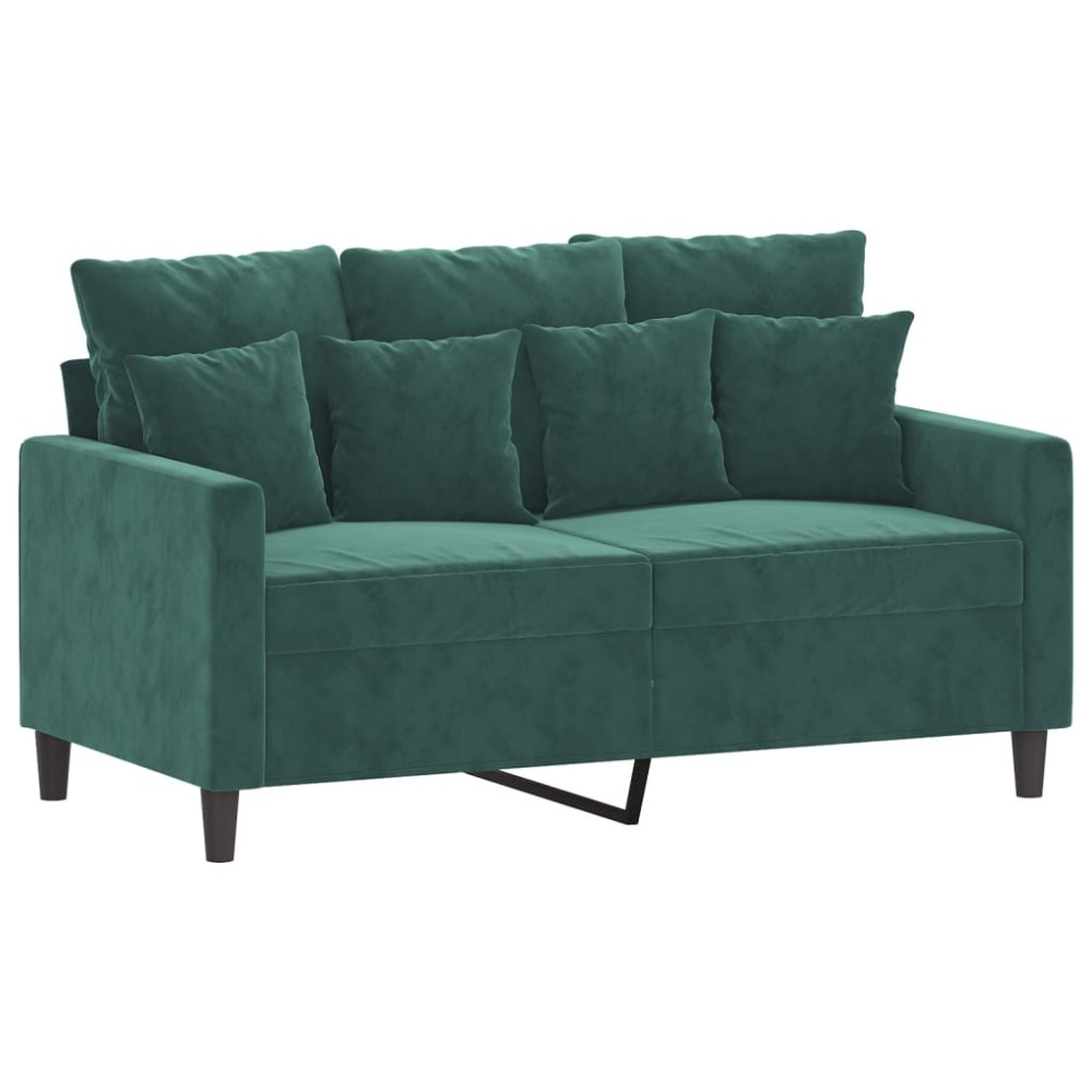 vidaXL Canapea cu 2 locuri, verde închis, 120 cm, catifea