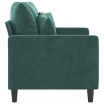 vidaXL Canapea cu 2 locuri, verde închis, 120 cm, catifea