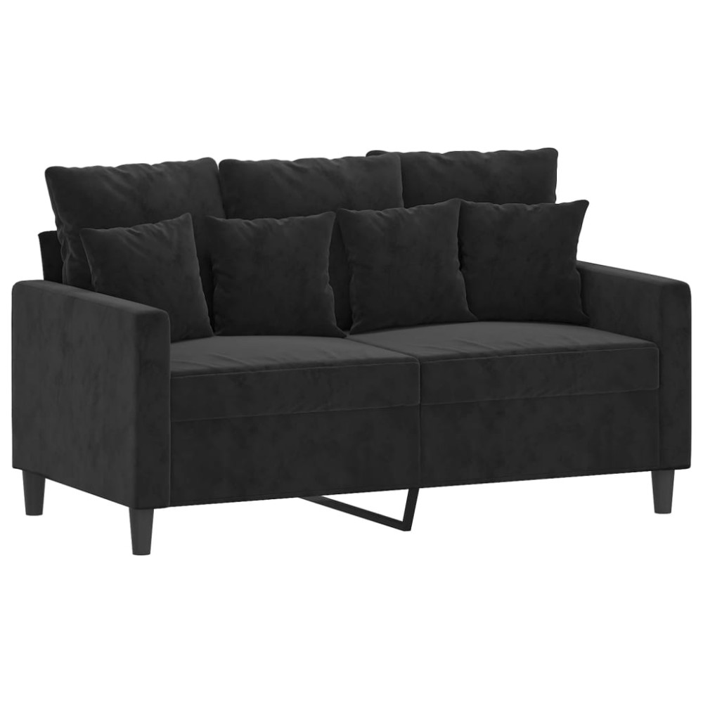 vidaXL Canapea cu 2 locuri, negru, 120 cm, catifea