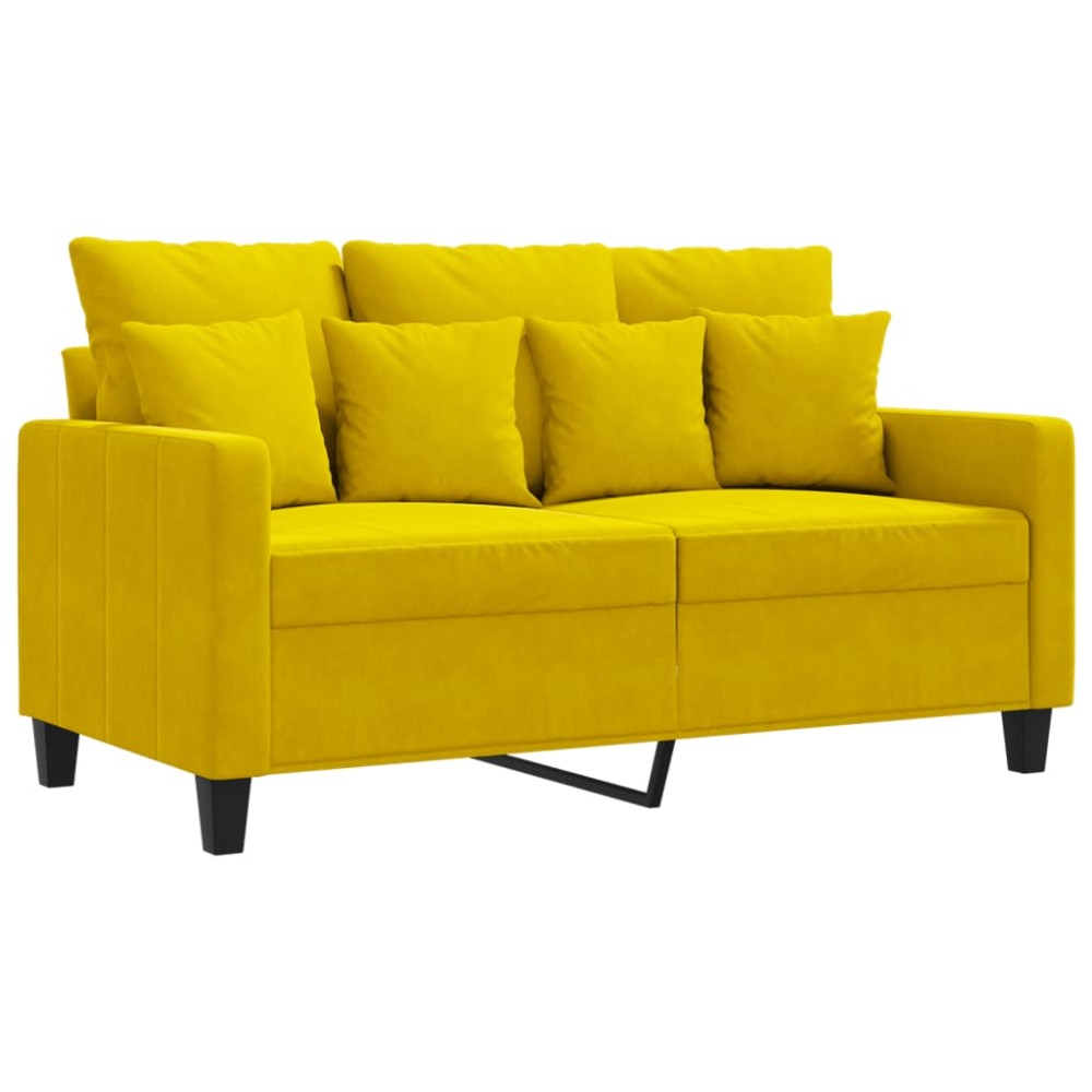 vidaXL Canapea cu 2 locuri, galben, 120 cm, catifea