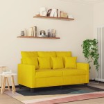 vidaXL Canapea cu 2 locuri, galben, 120 cm, catifea