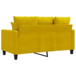 vidaXL Canapea cu 2 locuri, galben, 120 cm, catifea