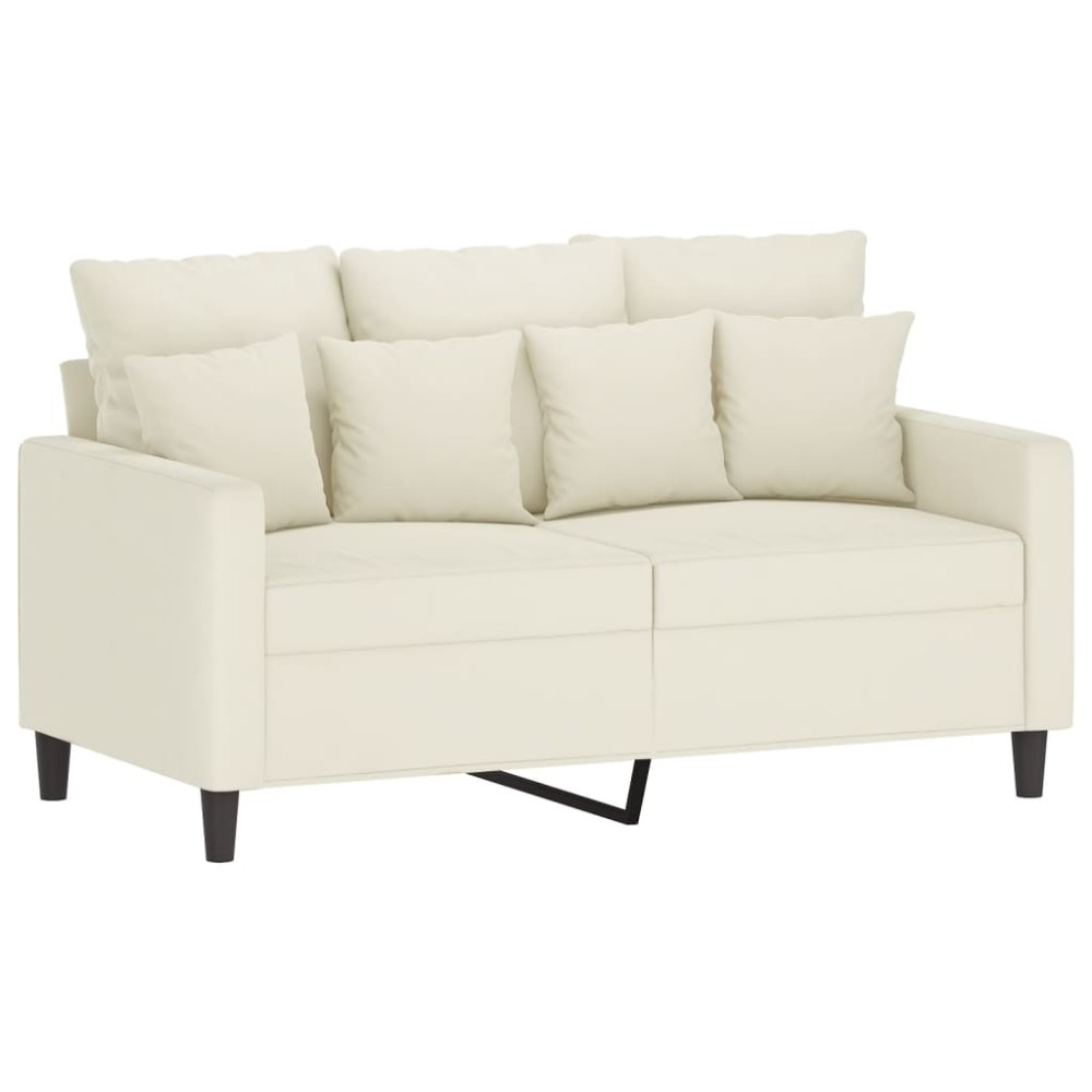 vidaXL Canapea cu 2 locuri, crem, 120 cm, catifea